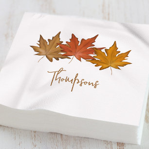 Servilleta De Papel Hojas de otoño personalizadas con acuarela