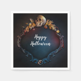 Servilleta De Papel Hojas de Otoño y Caída de Cráneos Fiesta de Hallow