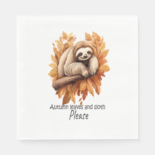 Servilleta De Papel Hojas de otoño y eslogans por favor (Anverso)