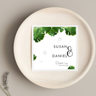 Servilleta De Papel Hojas de palma exuberantes tropicales silvestres y