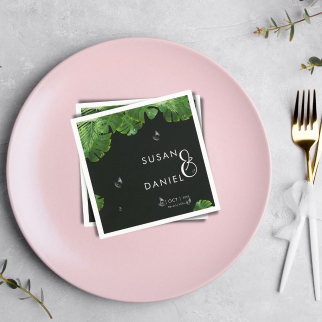 Servilleta De Papel Hojas de palma exuberantes tropicales silvestres y (Subido por el creador)