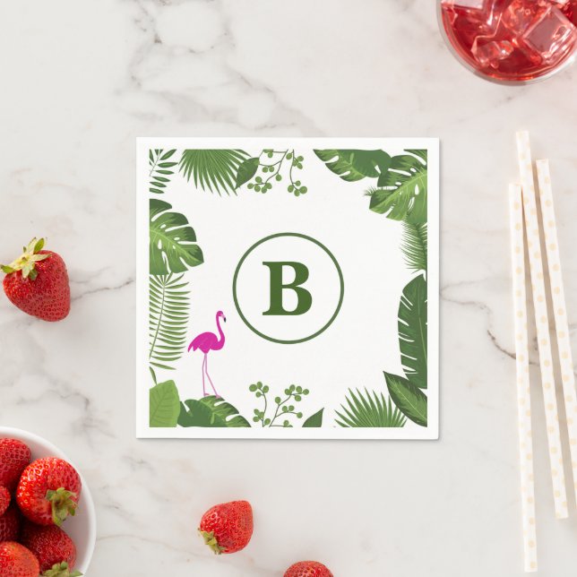 Servilleta De Papel Hojas de palma servilletas de papel monogramado (In situ)