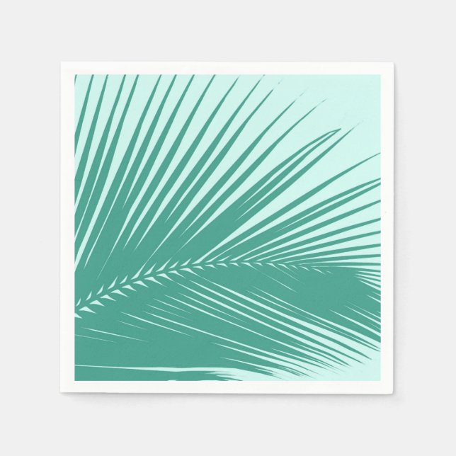 Servilleta De Papel Hojas de palma - Turquesa y agua (Anverso)