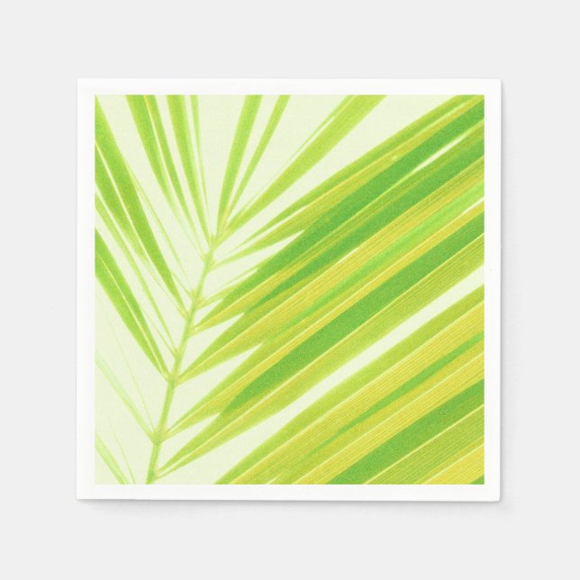 Servilleta De Papel Hojas de palma verde pálido (Anverso)