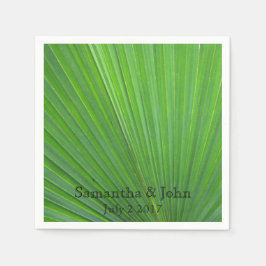 Servilleta De Papel Hojas de palma verdes