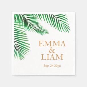 Servilleta De Papel Hojas de palmas tropicales