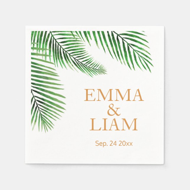 Servilleta De Papel Hojas de palmas tropicales (Anverso)