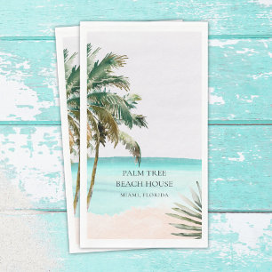 Servilleta De Papel Hojas de palmera tropical personalizadas Playa Azu