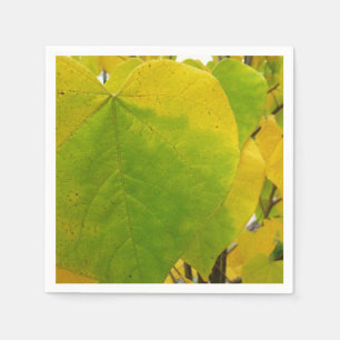 Servilleta De Papel Hojas de Redbud amarillas y verdes