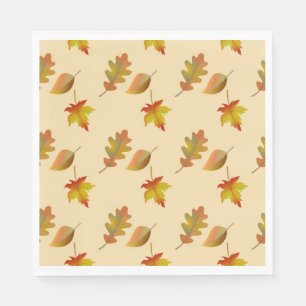 Servilleta De Papel Hojas de roble acogedoras de arce de otoño