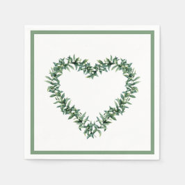 Servilleta De Papel Hojas de vegetación rústicas simples de flor