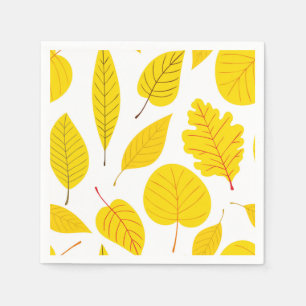 Servilleta De Papel Hojas otoñales en amarillo