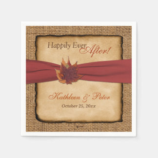 Servilleta De Papel Hojas otoñales, toallas Bodas Burlap de FAUX 3