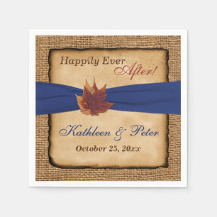 Servilleta De Papel Hojas otoñales, toallas Bodas Burlap de FAUX 7