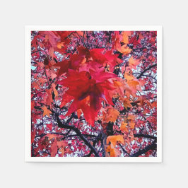 Servilleta De Papel Hojas rojas brillantes