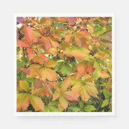 Servilleta De Papel Hojas silvestres de vid otoñales