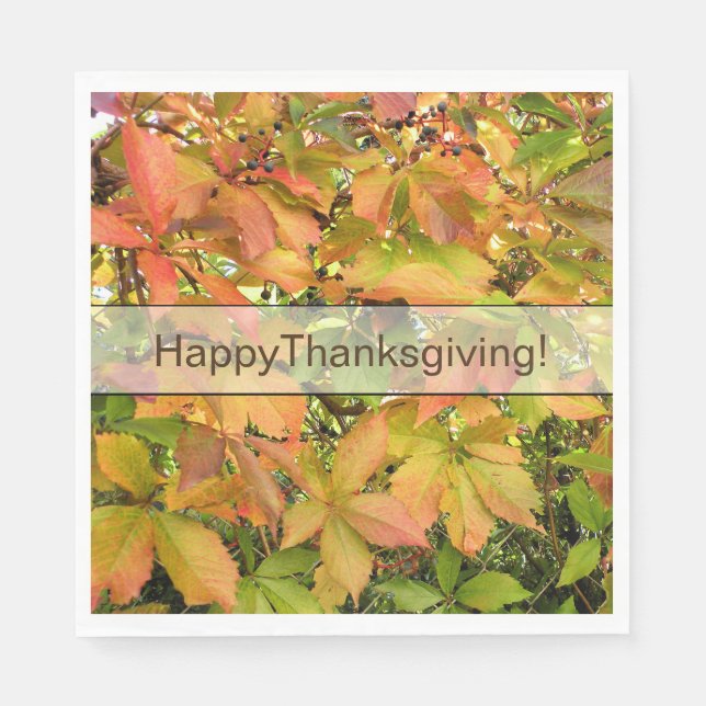 Servilleta De Papel Hojas silvestres de vid otoñales (Anverso)