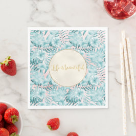Servilleta De Papel Hojas tropicales Aqua Gold