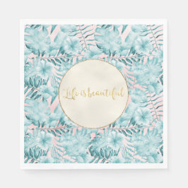 Servilleta De Papel Hojas tropicales Aqua Gold