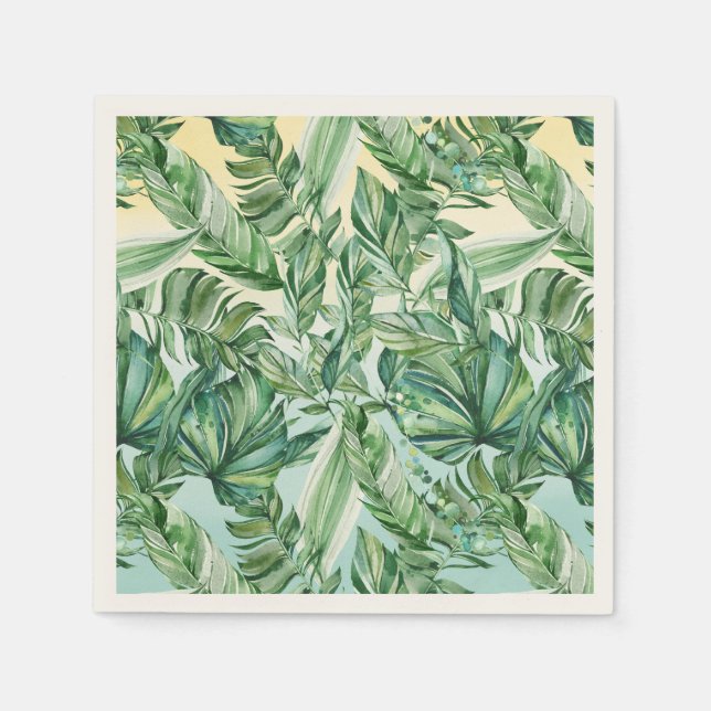 Servilleta De Papel Hojas tropicales Ombre (Anverso)