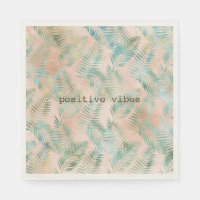 Hojas Tropicales Verde Aguamarina Melocotón