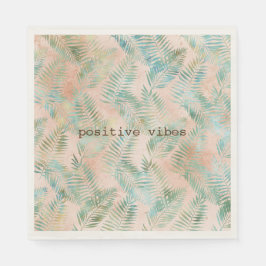 Servilleta De Papel Hojas Tropicales Verde Aguamarina Melocotón