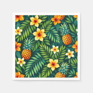 Servilleta De Papel Hojas tropicales y patrón de piña