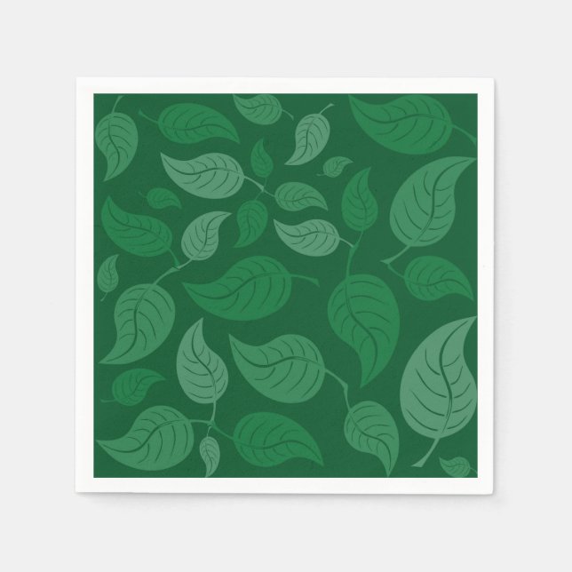 Servilleta De Papel Hojas verdes (Anverso)