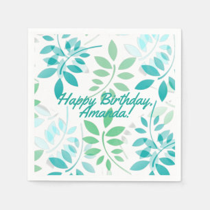 Servilleta De Papel Hojas verdes azules