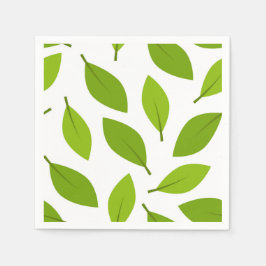 Servilleta De Papel Hojas Verdes de la Naturaleza Elegante