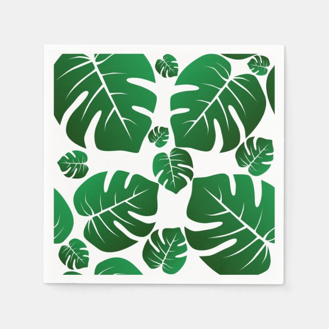 Servilleta De Papel Hojas verdes de la planta de Monstera (Anverso)