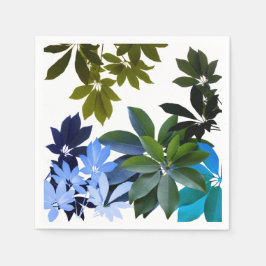 Servilleta De Papel Hojas verdes y azules Cocktail Napkin estándar