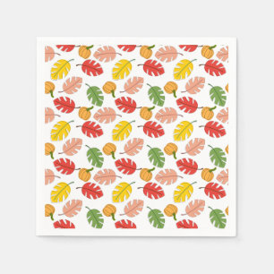 Servilleta De Papel Hojas y calabazas