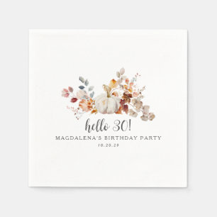 Servilleta De Papel Hola 30 Caída Calabaza Sale Personalizado Cumpleañ