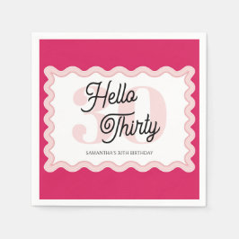Servilleta De Papel Hola 30 Curvy Groovy cumpleaños 30