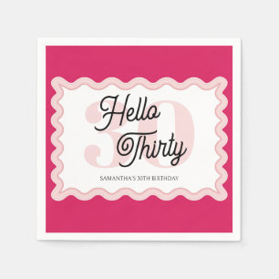 Servilleta De Papel Hola 30 Curvy Groovy cumpleaños 30