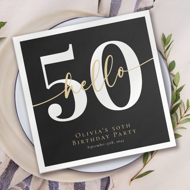 Servilleta De Papel Hola 50 Fiesta de 50º Cumpleaños (Subido por el creador)