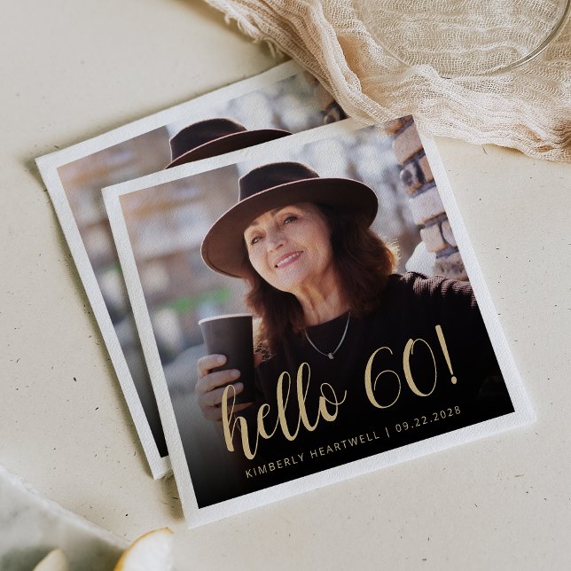 Servilleta De Papel Hola 60 Sesenta cumpleaños foto de fiesta (Subido por el creador)