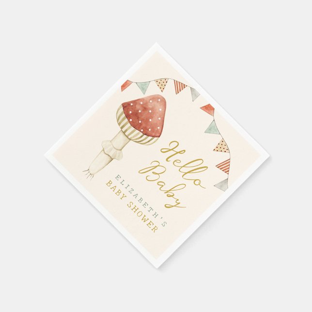 Servilleta De Papel Hola Baby Mushroom Toys Baby Shower (Subido por el creador)