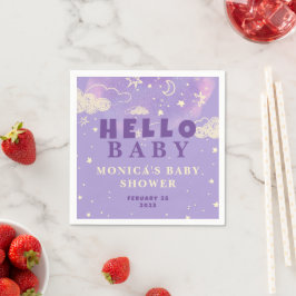 Servilleta De Papel Hola Baby Purple Dream Baby Shower