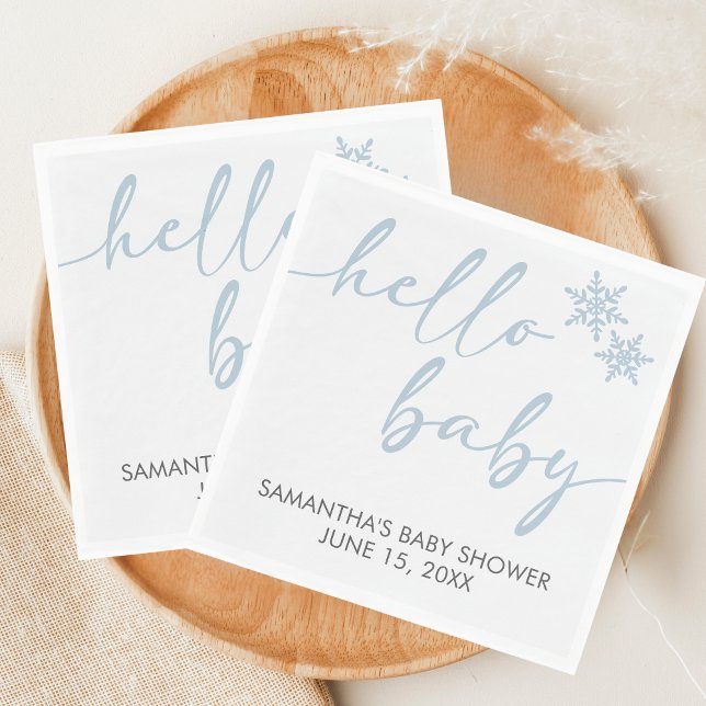 Servilleta De Papel Hola Baby Shower (Winter Baby Shower Napkin)