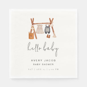 Servilleta De Papel Hola, bebé   Cute Boho Clothes Baby Shower