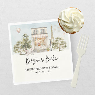 Servilleta De Papel Hola Bebé París Baby Shower Francés