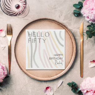 Servilleta De Papel Hola Cincuenta Simple 50 Napkin de Papel de Cumple