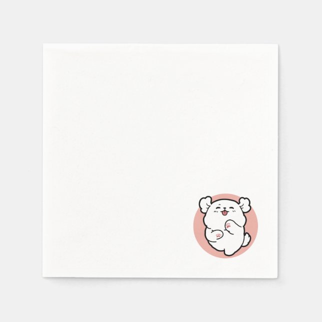 Servilleta De Papel ¡Hola! - Diseño feliz de Personalizados de perros  (Anverso)