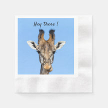 Hola, divertida foto de Giraffe con texto