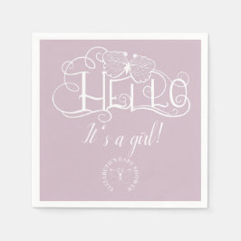 Servilleta De Papel Hola guión decorativo polvoriento azul es un chica