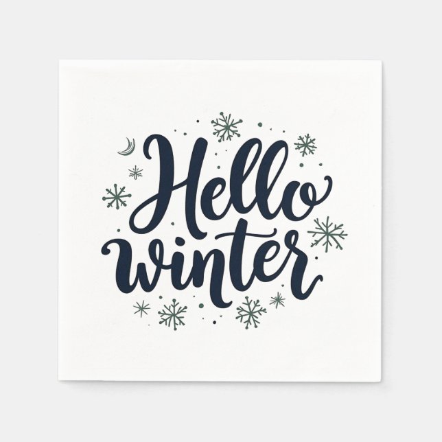 Servilleta De Papel Hola Navidades de invierno Temporada de Invierno d (Anverso)