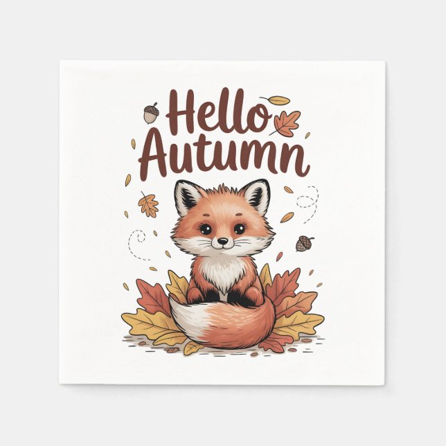 Servilleta De Papel Hola Otoño (Anverso)