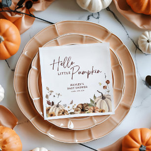 Servilleta De Papel Hola Pequeña Calabaza Baby Shower de Otoño